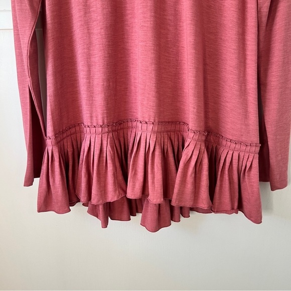 LOGO by Lori Goldstein Pink Ruffle Peplum Hem Tunic Top - Picture 8 of 11